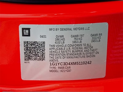 2021 Chevrolet Corvette Stingray Stingray 3LT