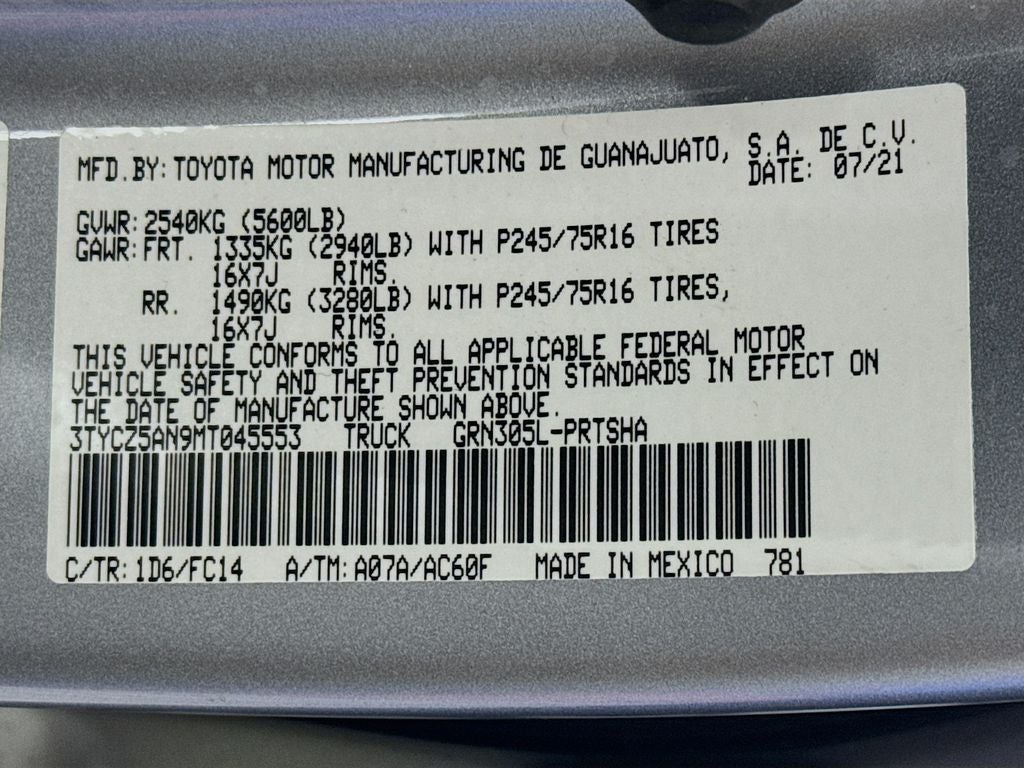 2021 Toyota Tacoma SR5 V6