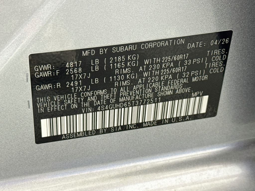 2026 Subaru Crosstrek Premium Additional Equipment