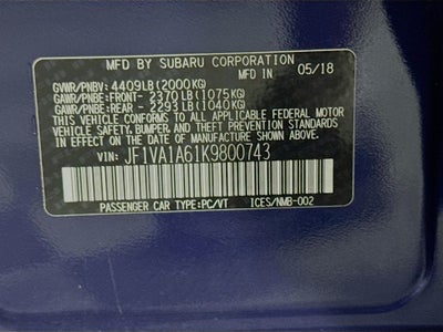 2019 Subaru WRX Base