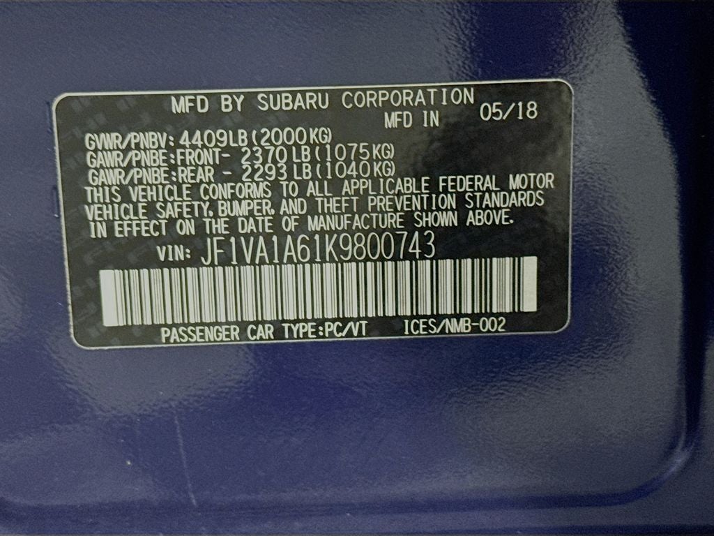 2019 Subaru WRX Base