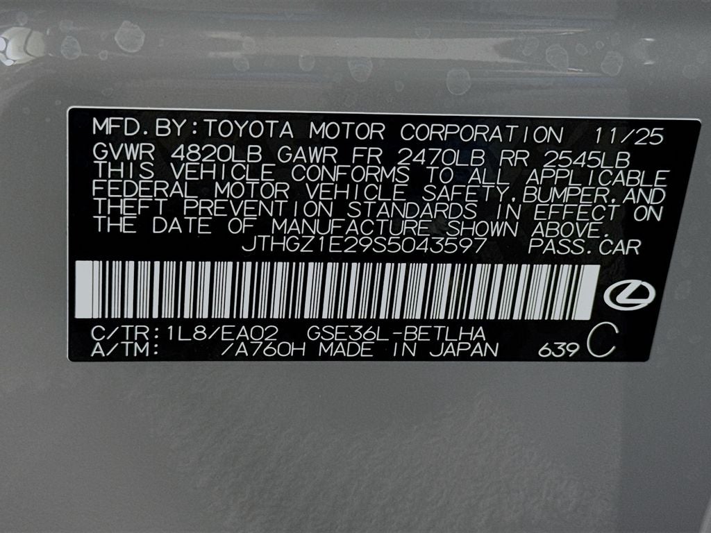 2025 Lexus IS 350 350 F SPORT AWD