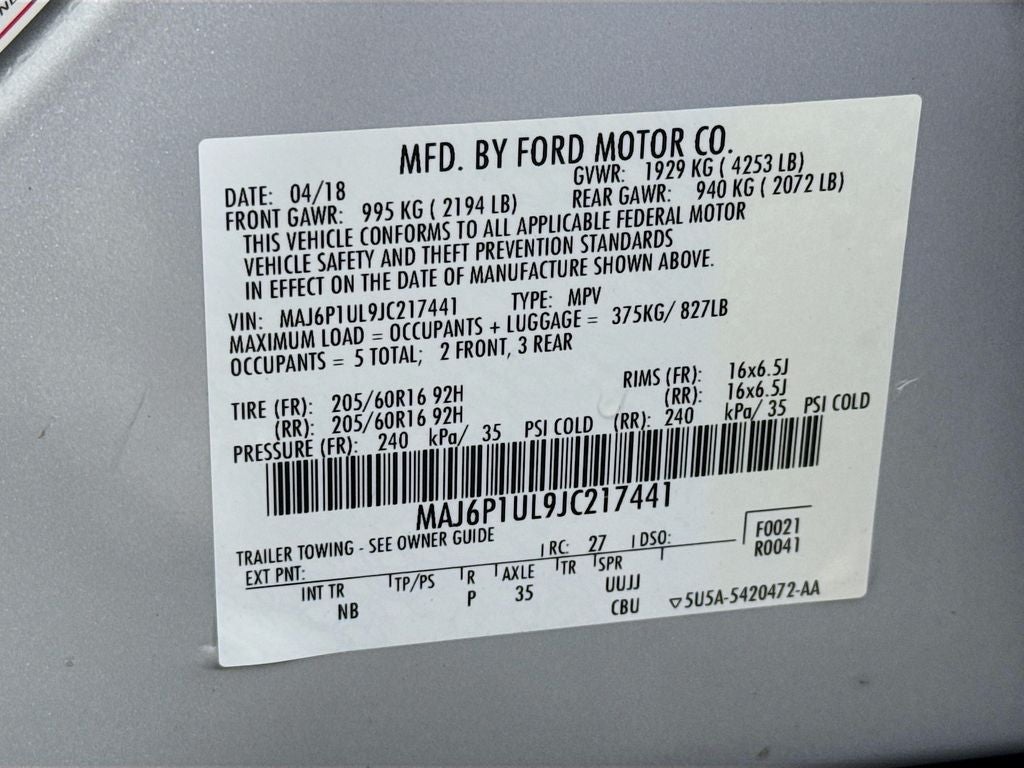 2018 Ford EcoSport SE