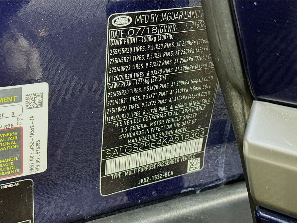 2019 Land Rover Range Rover 5.0L V8 Supercharged