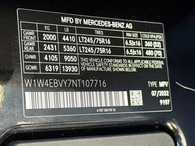 2022 Mercedes-Benz Sprinter 2500 Cargo 144 WB LUX CONVERSION PKG