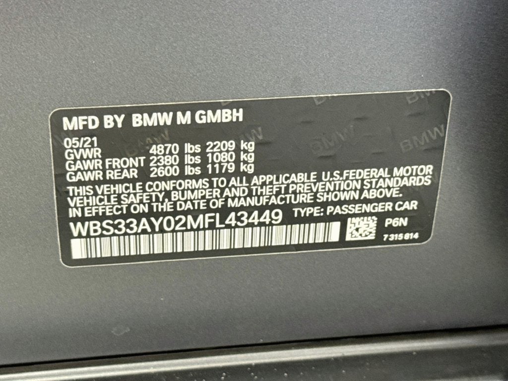 2021 BMW M3 Competition Executive Package-Full Merino Leather